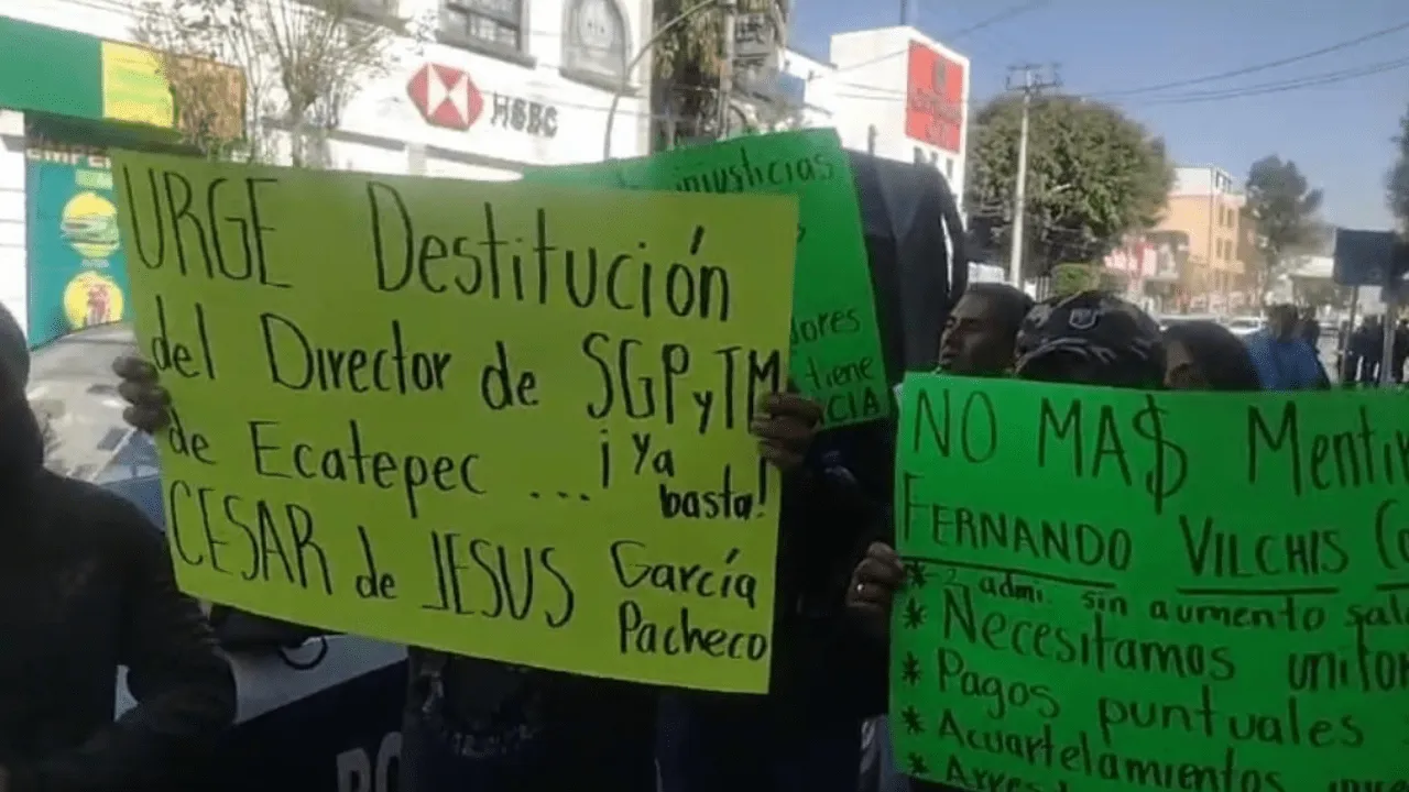 Gobierno de Ecatepec incumple pago salarial a 6 mil trabajadores sindicalizados y de confianza, realizan manifestación