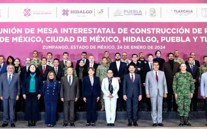 Realizan Mesa de Paz Interestatal Edomex, CDMX, Hidalgo, Puebla y Tlaxcala