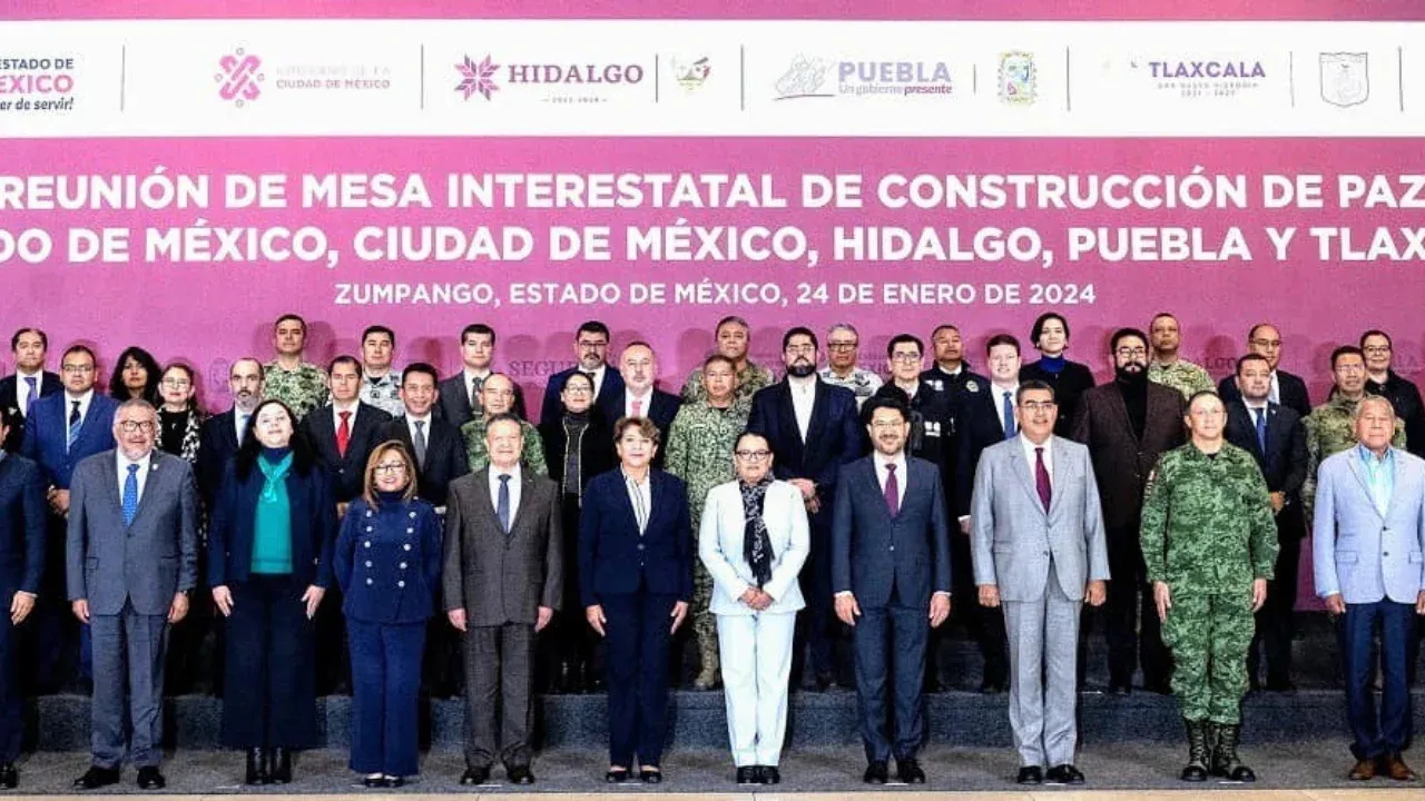 Realizan Mesa de Paz Interestatal Edomex, CDMX, Hidalgo, Puebla y Tlaxcala