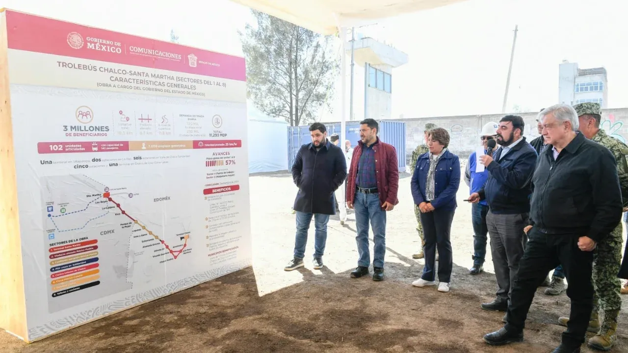 El Presidente Andrés Manuel López Obrador y la Gobernadora Delfina Gómez supervisan ampliación del Suburbano Lechería-AIFA