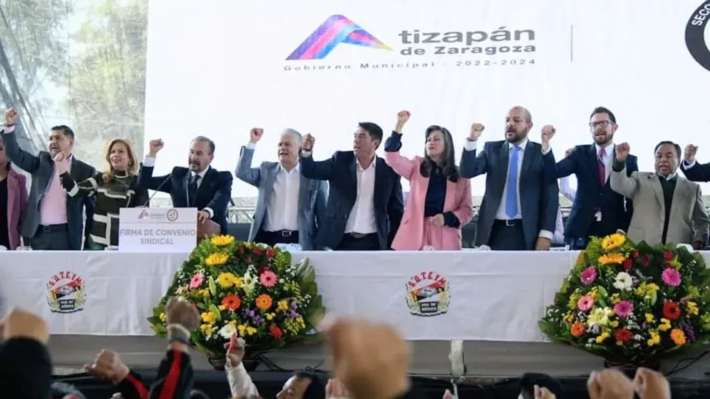 Firman gobierno de Atizapán de Zaragoza y SUTEyM convenio laboral y prestaciones colaterales 2024