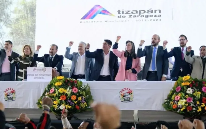 Firman gobierno de Atizapán de Zaragoza y SUTEyM convenio laboral y prestaciones colaterales 2024