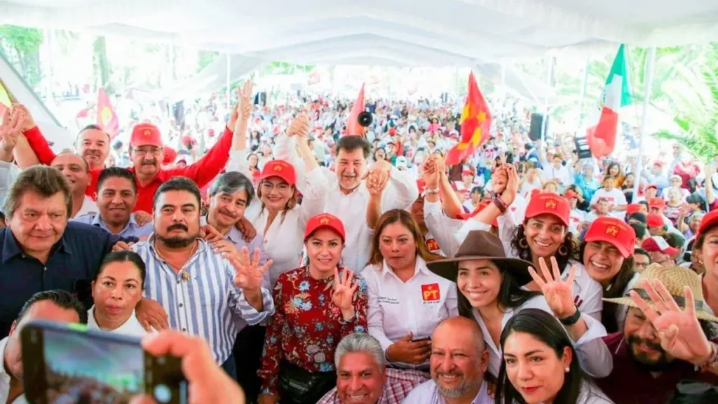 Con la presencia de Gerardo Fernández Noroña en Tlalnepantla el PT da su pleno respaldo a Raciel Pérez Cruz