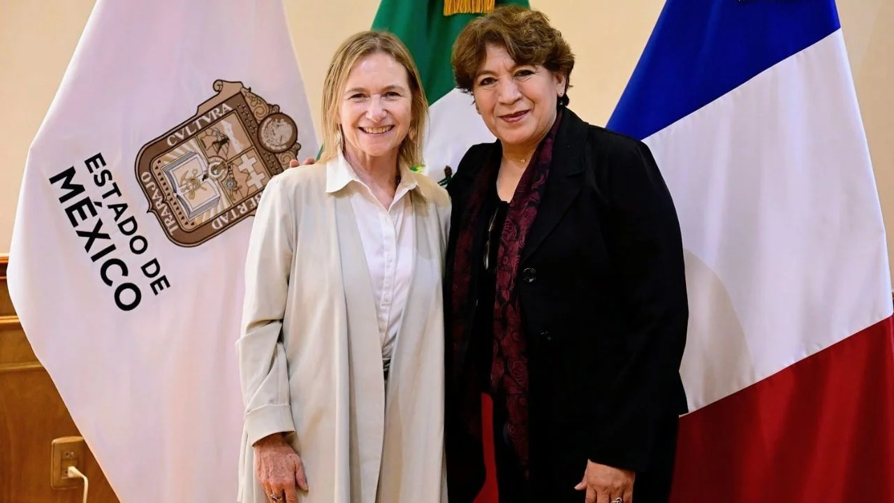 Recibe Gobernadora Delfina Gómez Álvarez a Embajadora de Francia en México abordan proyectos de movilidad inversiones y educación