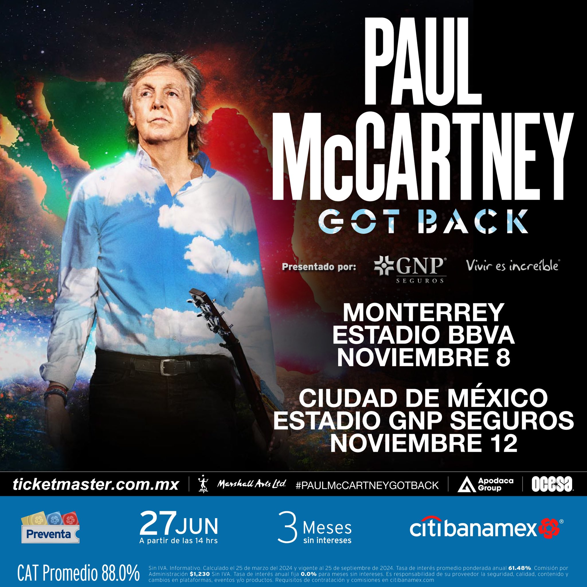Sir Paul McCartney regresa a México con su gira Got Back Tour
