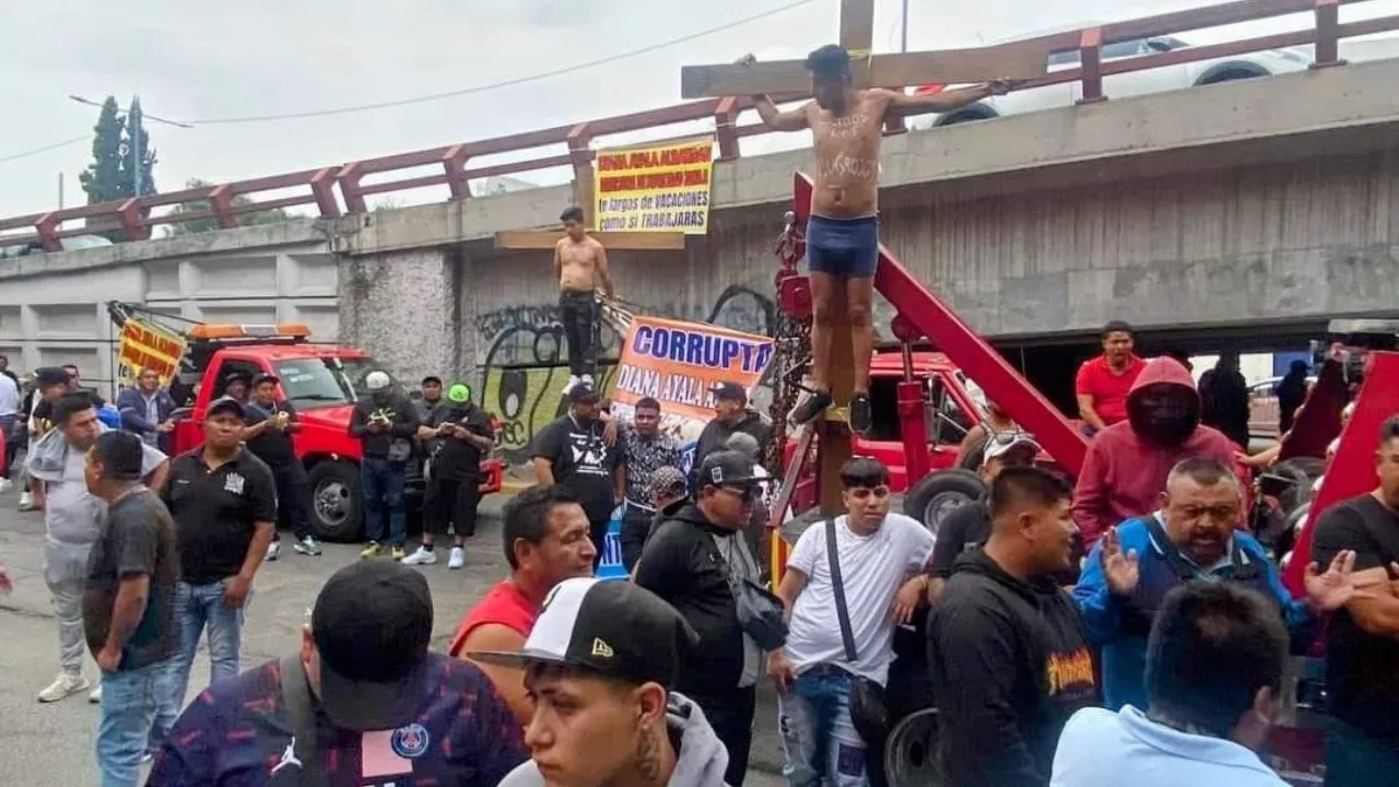 Realizan impactante movilización transportistas en Edomex, protestan por la inseguridad y exigen destitución de funcionaria de la SEMOV