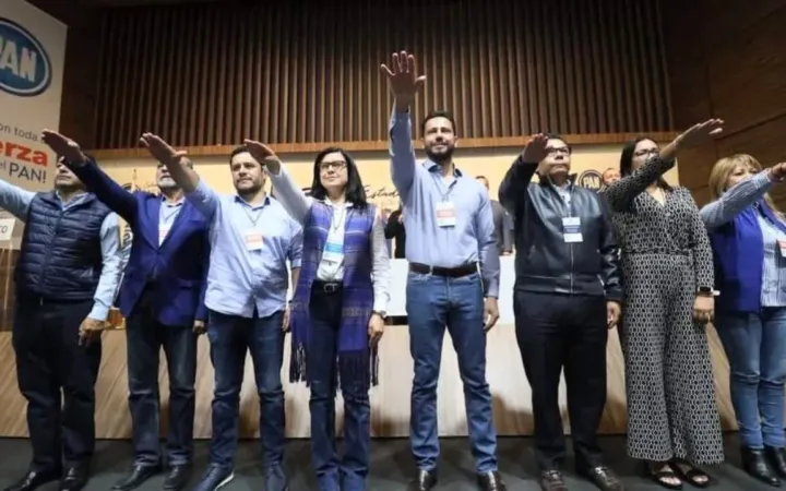 Reeligen a Anuar Azar en el PAN Edomex enmedio de un grupo opositor que desde la calle de la sede estatal demandó la liberación del partido