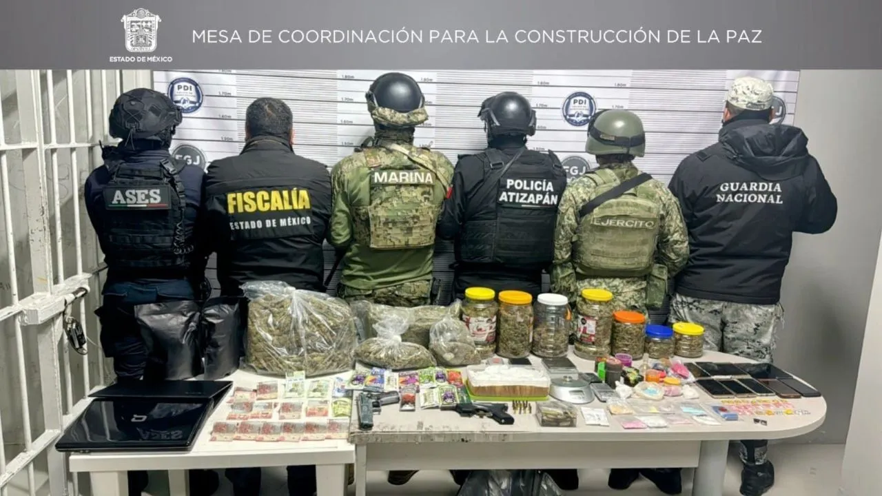 Aseguran 3.4 kilogramos de narcóticos en Atizapán de Zaragoza