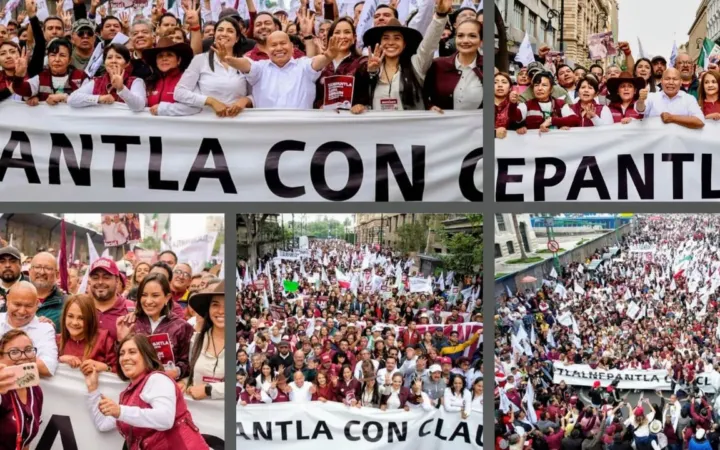 Manifiesta Tlalnepantla su gran presencia en acto Repúblicano de la Presidenta de México, Claudia Sheinbaum