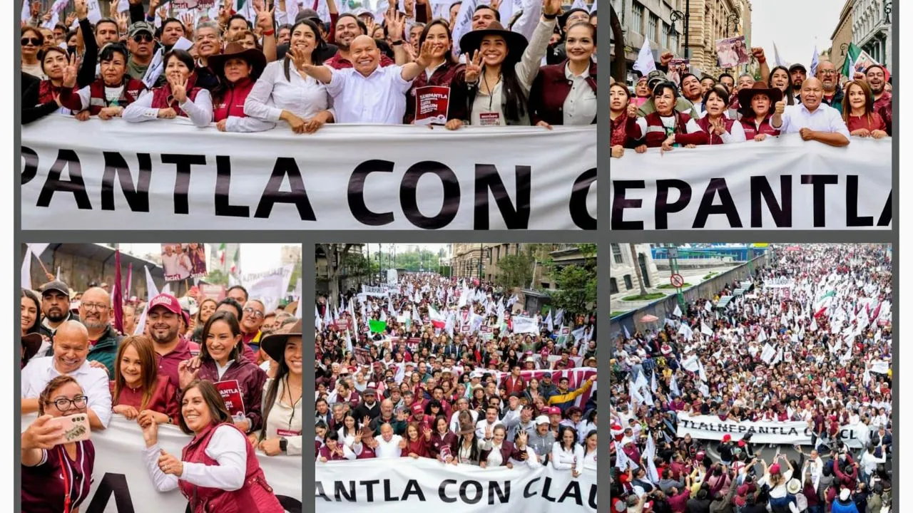 Manifiesta Tlalnepantla su gran presencia en acto Repúblicano de la Presidenta de México, Claudia Sheinbaum