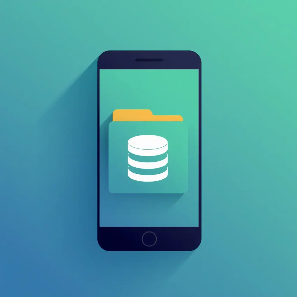 ilustracionminimalistadeunacarpetadearchivos Centrando La Nota Copia de seguridad local oculta de WhatsApp en la memoria del teléfono