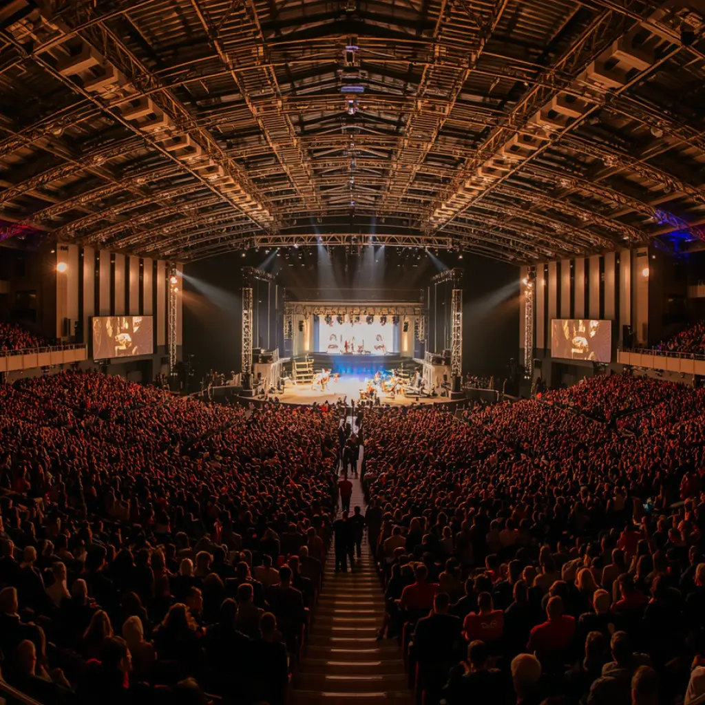 Recinto de conciertos en México lleno durante una presentación en vivo