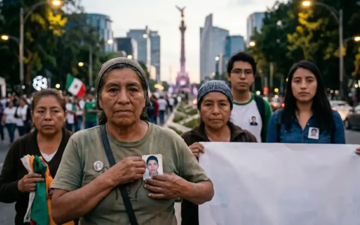 Integrantes de un colectivo de madres buscadoras durante una jornada de búsqueda en México.
