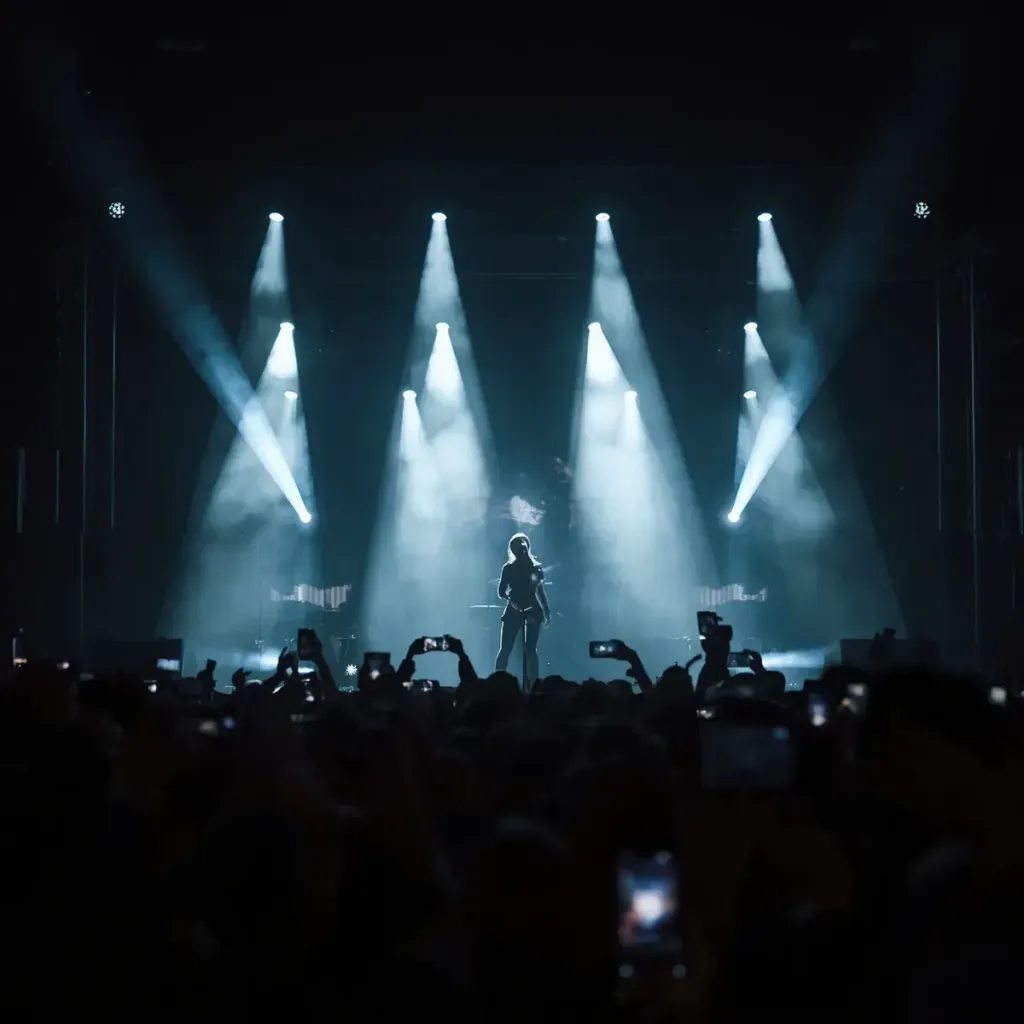 Concierto de Rosalía en México 2026 con escenario iluminado durante el LUX Tour