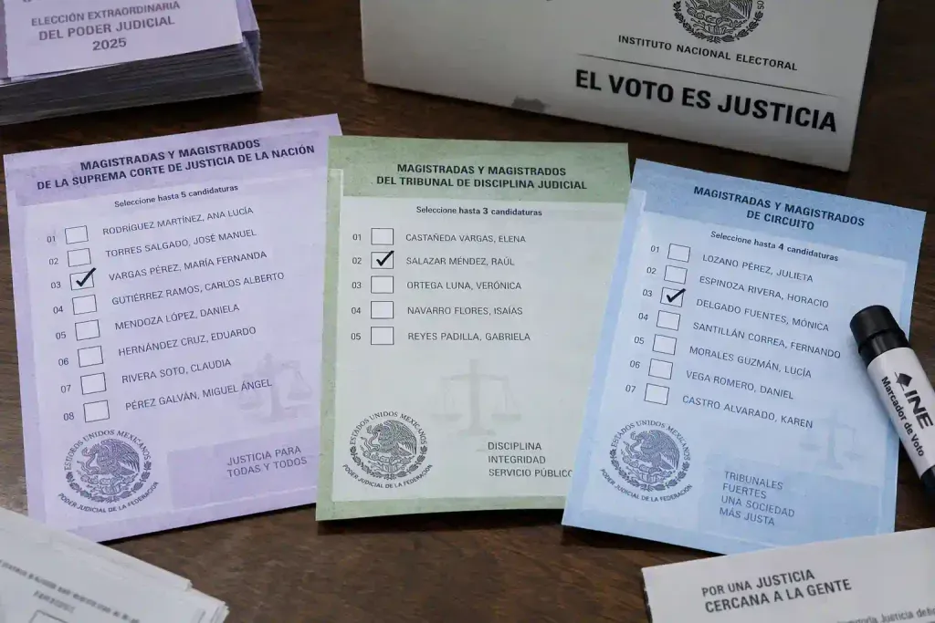 Boletas electorales especializadas para la elección popular de ministros, magistrados y jueces de distrito.