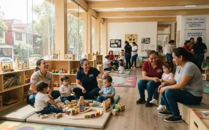 Instalaciones de un centro comunitario de desarrollo y atención infantil del Sistema de Cuidados en la Ciudad de México.