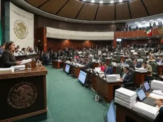 Recinto legislativo de San Lázaro durante la presentación y análisis del Paquete Económico y Presupuesto de Egresos.