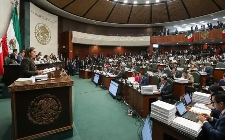 Recinto legislativo de San Lázaro durante la presentación y análisis del Paquete Económico y Presupuesto de Egresos.