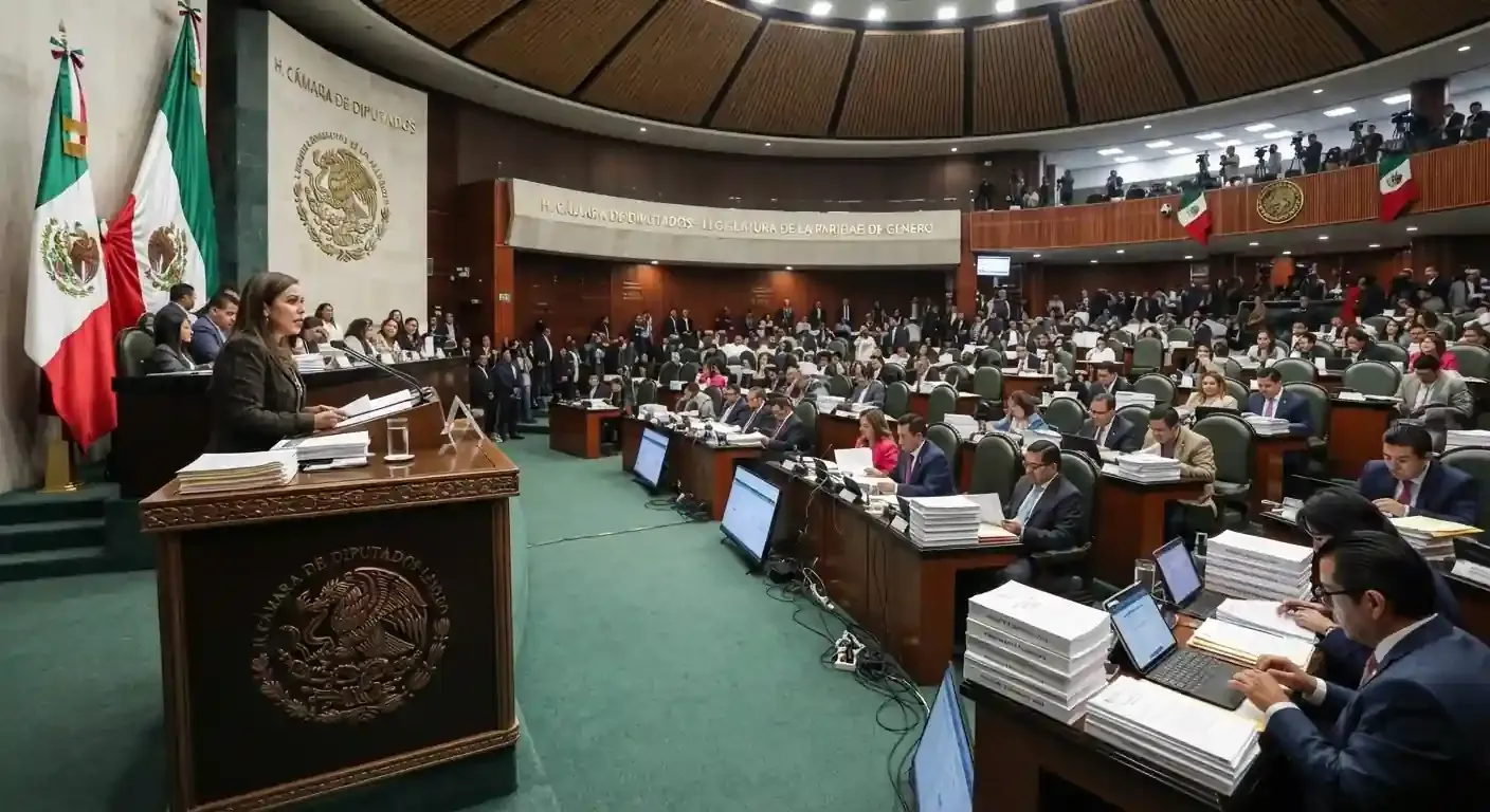 Recinto legislativo de San Lázaro durante la presentación y análisis del Paquete Económico y Presupuesto de Egresos.