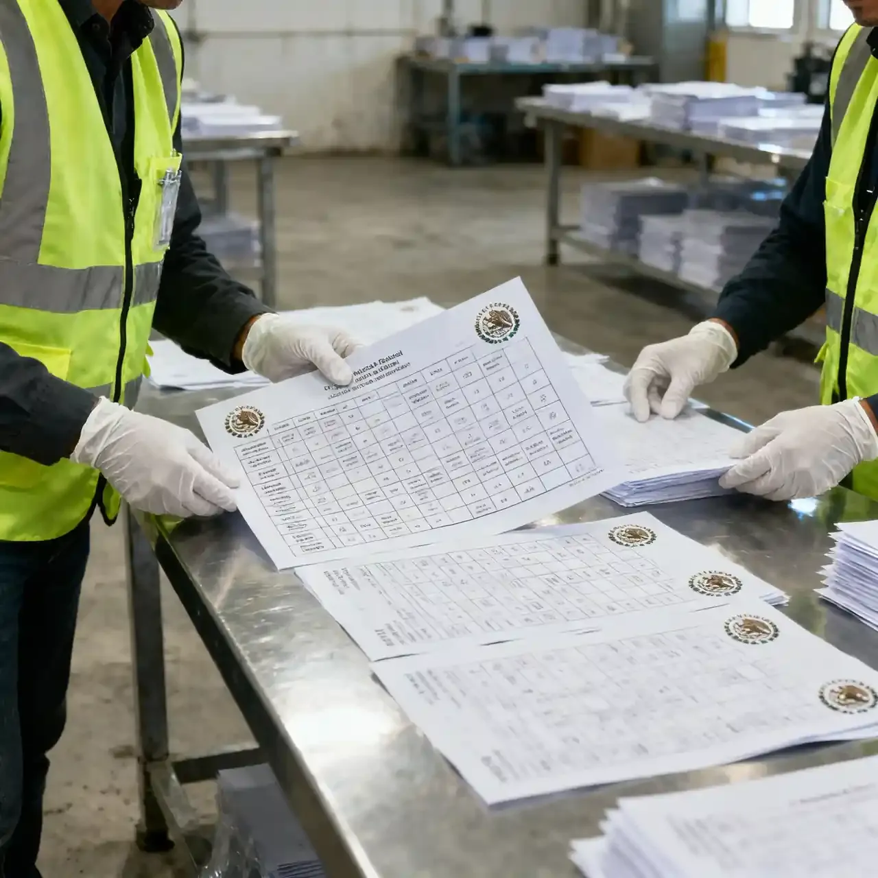 Inspección de muestras de boletas electorales especializadas para la elección de jueces y magistrados.
