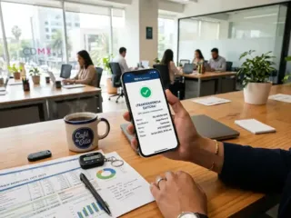 Teléfono celular mostrando la confirmación de una transferencia SPEI exitosa en una aplicación bancaria en México.